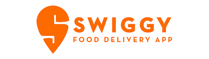 Swiggy logo with orange delivery icon and text “Food Delivery App,” representing a brand that turned everyday food ordering habits into a powerful identity-driven story.